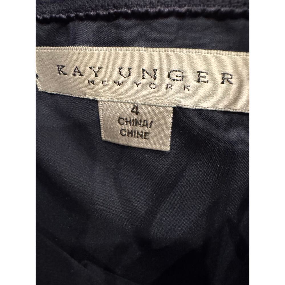 New Kay Unger Jillian One-Shoulder Gown Dark Midnight Blue Size 4 - Picture 7 of 8